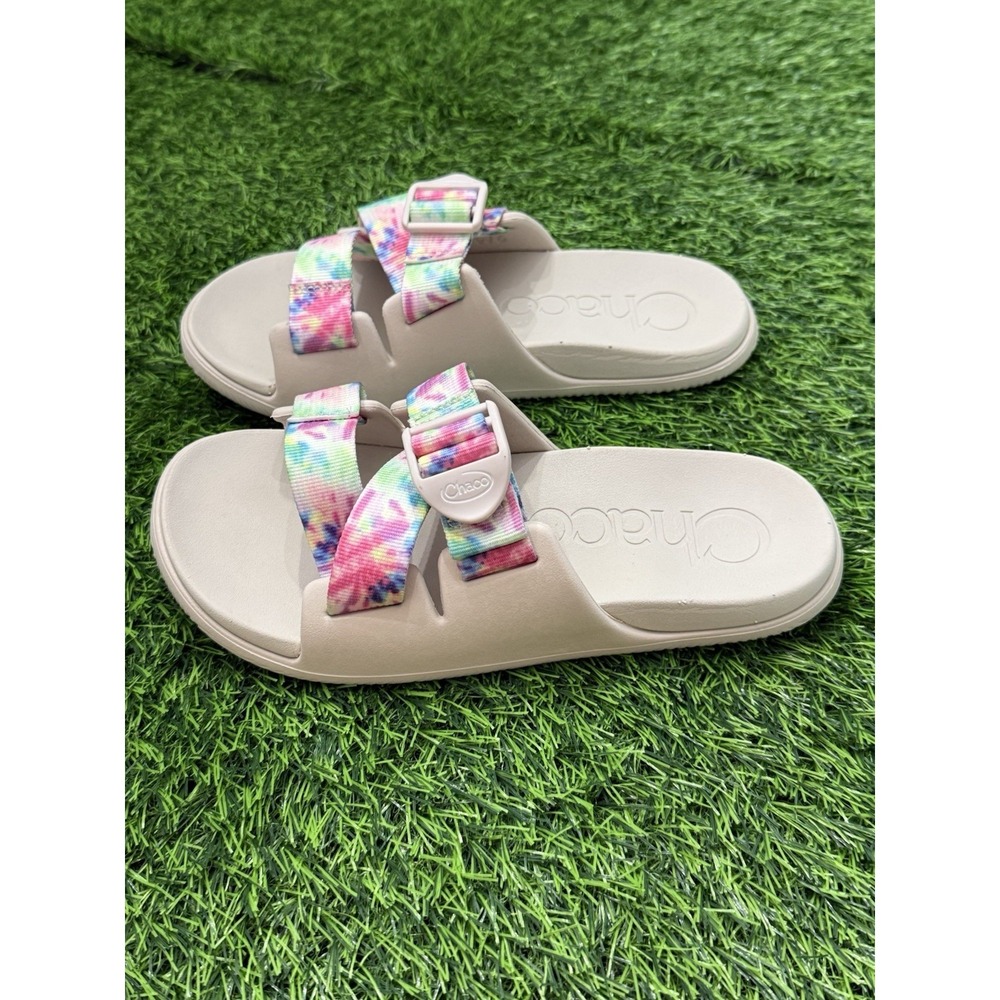 Chaco Chillos Slide Strappy Sandals Beige Neutral Tie Dye Women's 6